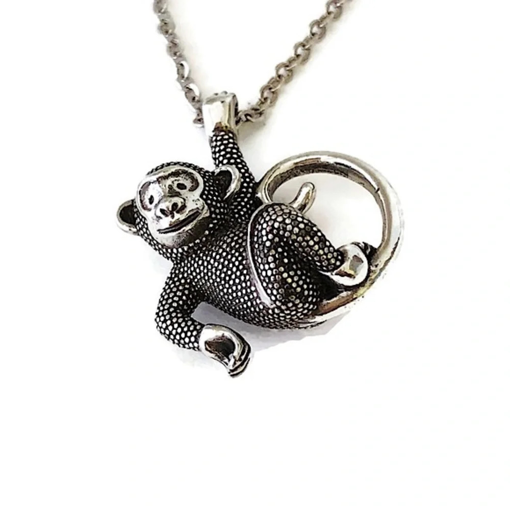Brighton Silver Plated Chain With A Monkey. Silver Plated.